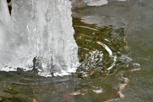 Ledový vodopád krášlí  zimní zahradu