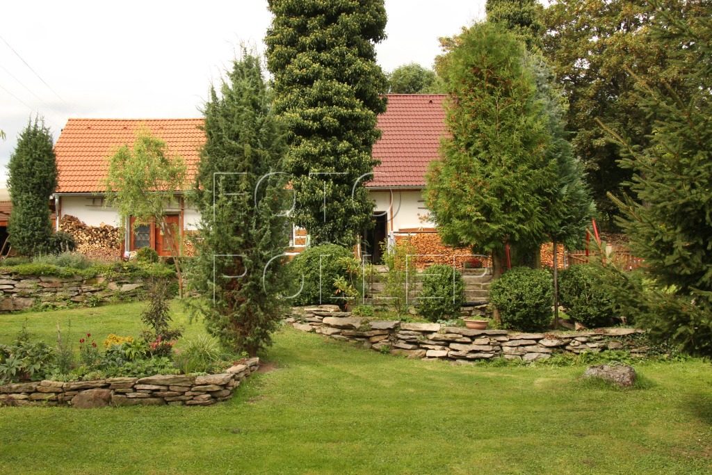 Základem zahrady je trávník a kamenné terásky, pestré společenství dřevin a zajímavé výsadby